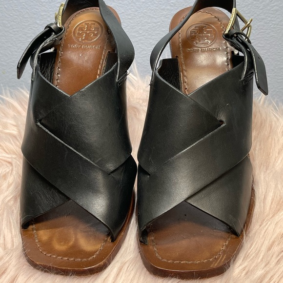 Tory Burch Octagon Gold/Black Heel - Picture 2 of 7